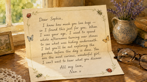 A handwritten letter on a desk
